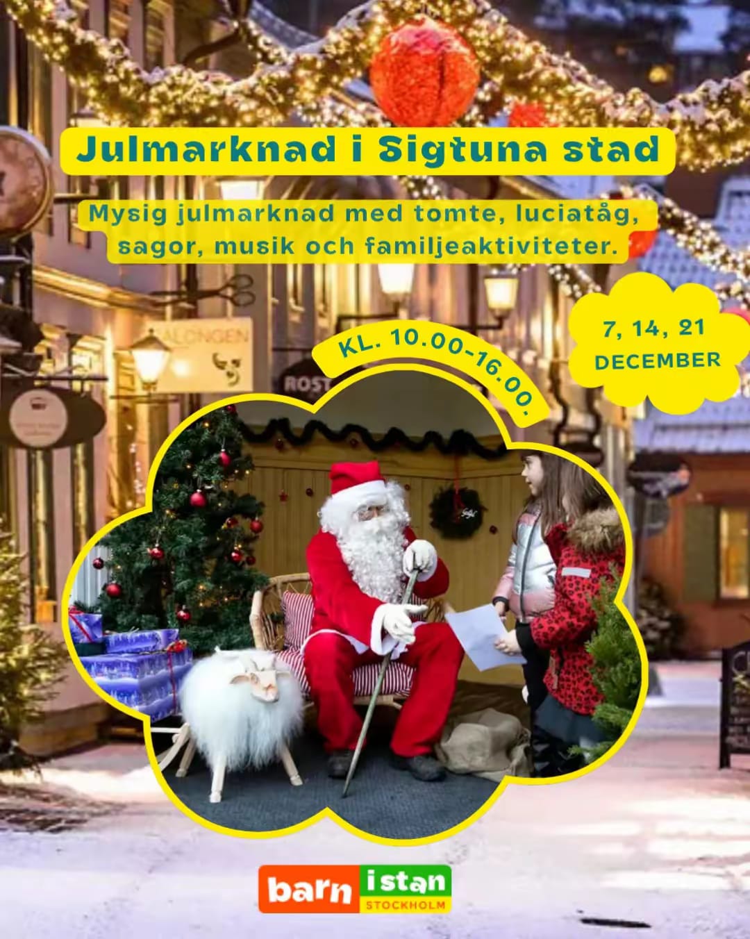 Barn i Stan AB — Julmarknad i Sigtuna stad